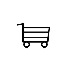 Shipping Cart Icon , Concept Mall Finance Market Commerce Emblem Isolated Illustration , Outline Solid Background White , Template Logo Design
