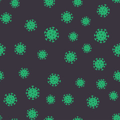 Coronavirus bacteria seamless pattern. Pandemic virus design texture background.
