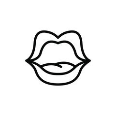 Lips Icons Best Logo Design Vector, Emblem Template Design Isolated Illustration , Kiss Women Outline Solid Background White
