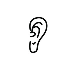 Ear icons , template Logo Design Best Icons Emblem Isolated, Element Organ Listen Vector Illustration , Outline Solid Background White . Company Multimedia Symbol
