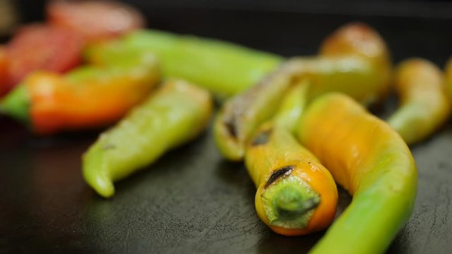 plancha Hot pepper,  vegetables baked on the grill