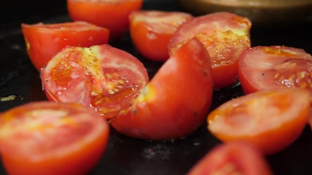 plancha tomatoes,  vegetables baked on the grill 
