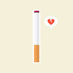 cigarette smoke, flat vector icon. No smoking design. cartoon style. Smoking icon. Vector illustration flat design. Isolated on white background. Quit smoking sign. Anti tobacco concept.