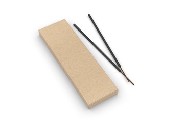 Blank Packaging Incense Stick Paper Box For Branding, 3d render illustration.