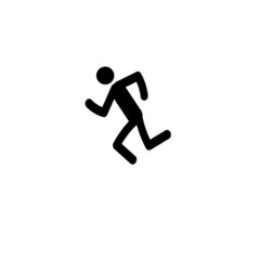 Fototapeta na wymiar sports healthy lifestyle stick man runner isolated on white background
