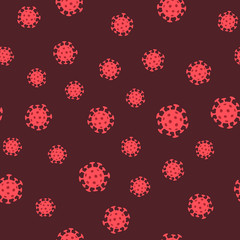Coronavirus bacteria seamless pattern. Pandemic virus design texture background.