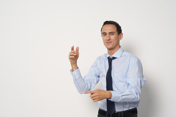 man pointing at something