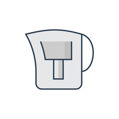 Water filter system and part vector icon.