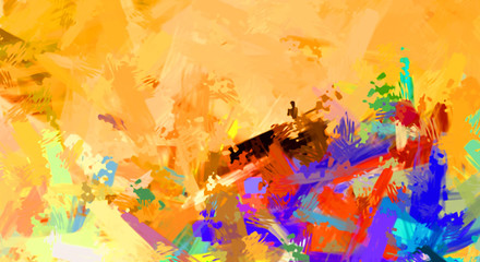 Obraz premium Brushed Painted Abstract Background. Brush stroked painting. Artistic vibrant and colorful wallpaper..