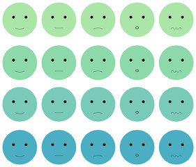 Vector set of beautiful emoji faces