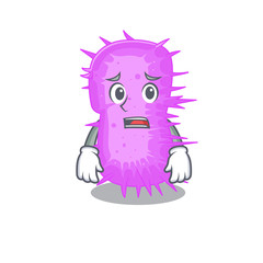 Cartoon design style of acinetobacter baumannii showing worried face