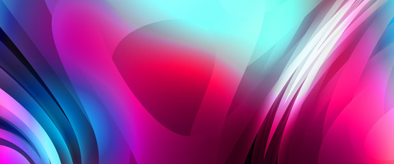 Abstract background with colorful gradient. Vibrant graphic wallpaper with stripes design. Fluid 2D illustration of modern movement.