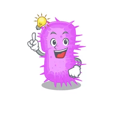 Fotobehang Mascot character design of acinetobacter baumannii with has an idea smart gesture © kongvector