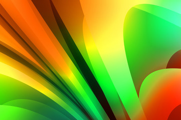 Abstract background with colorful gradient. Vibrant graphic wallpaper with stripes design. Fluid 2D illustration of modern movement.