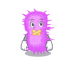 Acinetobacter baumannii cartoon character style with mysterious silent gesture