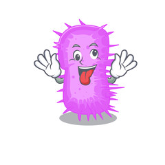 A cartoon design of acinetobacter baumannii having a crazy face