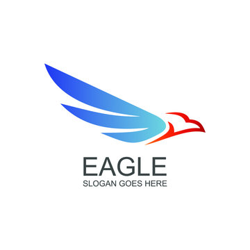 Eagle silhouette logo design vector