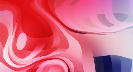 Fluid abstract background with colorful gradient. 2D illustration of modern movement.