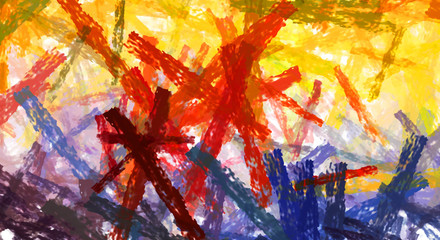 Brushed Painted Abstract Background. Brush stroked painting. Artistic vibrant and colorful wallpaper..