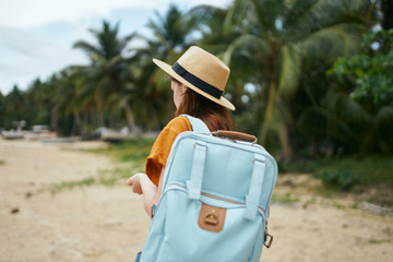 woman with suitcase