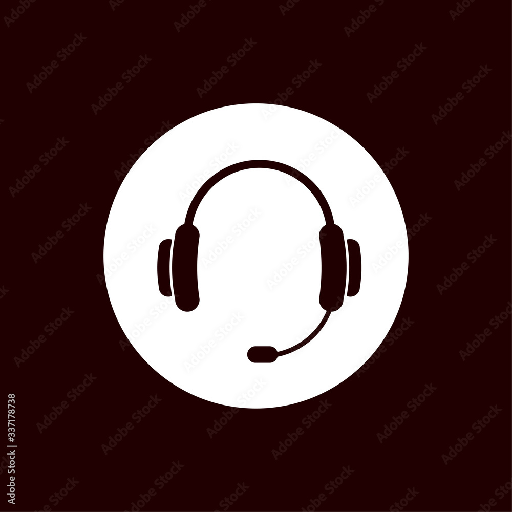 Wall mural headphone icon