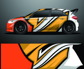 Obraz premium Rally car decal graphic wrap vector, abstract background