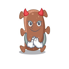 Actinomyces israelii dressed as devil cartoon character design style