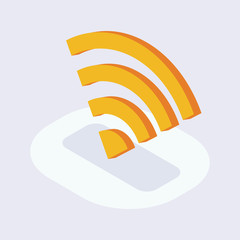 wifi signal isometric icon with modern flat style color