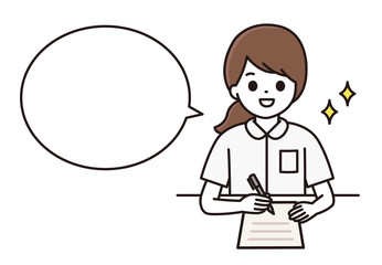 看護師 ナース 記入 吹き出し イラスト