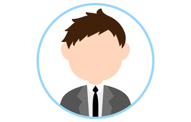 顔のない人物アイコン　青いフレームつき