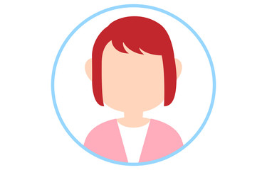 顔のない人物アイコン　青いフレームつき