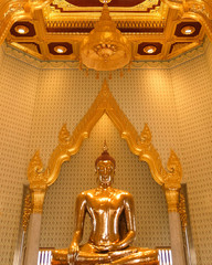 Golden buddha statue in Temple of the Golden Buddha in Bangkok, Thailand
