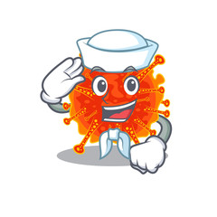 Sailor cartoon character of riboviria with white hat
