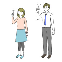 若い人物　ジェスチャー