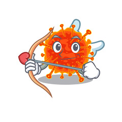 Riboviria in cupid cartoon character with arrow and wings