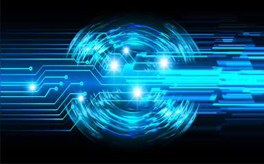 Blue eye cyber circuit future technology concept background