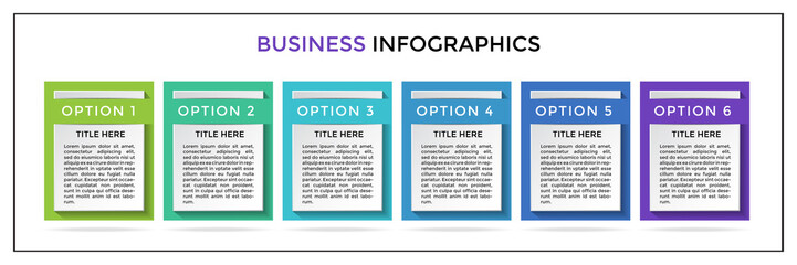 Business Infographics presentation template with steps or options. Used for workflow layout, process flow, diagrams, business steps, web design, package options. Vector illustration.