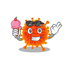 Cartoon design concept of riboviria having an ice cream