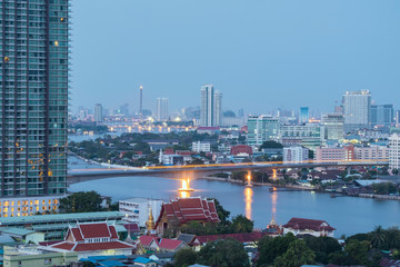 Morning time view and rush hour of Bangkok Thailand