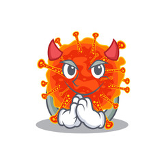 Riboviria dressed as devil cartoon character design style