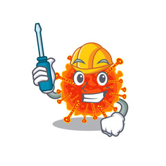 cartoon character of riboviria worked as an automotive