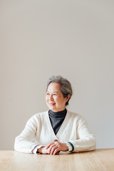 Fototapeta premium Portrait of older woman in Asia