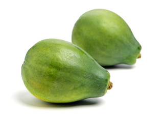 Papaya fruit isolated on a white background
