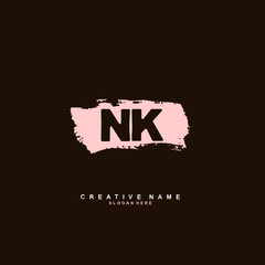 N K NK Initial logo template vector. Letter logo concept