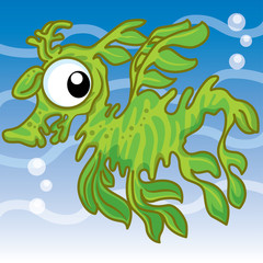 Leafy seadragon cartoon, Cute cartoon animal
