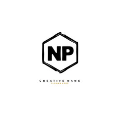 N P NP Initial logo template vector. Letter logo concept