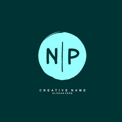 N P NP Initial logo template vector. Letter logo concept