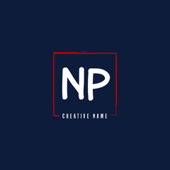 Fototapeta na wymiar N P NP Initial logo template vector. Letter logo concept