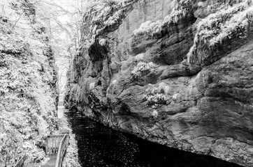 canyon grosse klause in the national park kalkalpen, upper austria, infrared recording