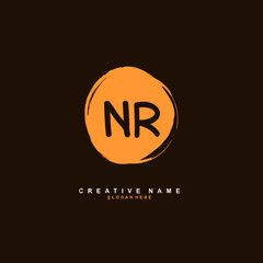 N R NR Initial logo template vector. Letter logo concept